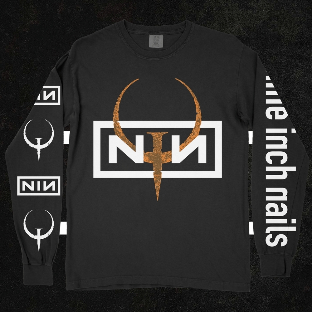 Nine Inch Nails QUAKE Long Sleeve Comfort Colors RARE Men's Large Vintage